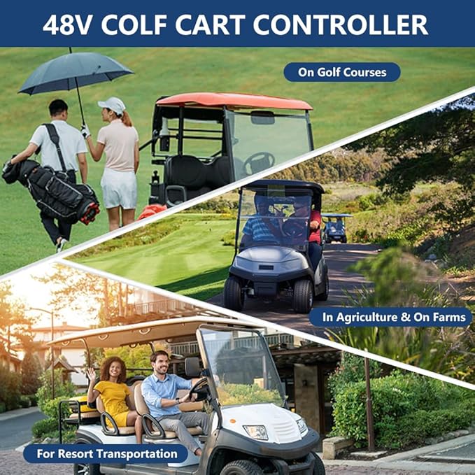 1510-5201 Golf Cart Controller, Golf Cart Motor Controller for Club Car DS & Precedent 2000-2009, 48V 250A Speed Controllers Compatible with Curtis, MCOR 5K-0 Throttle Type, IQ System, 101956501