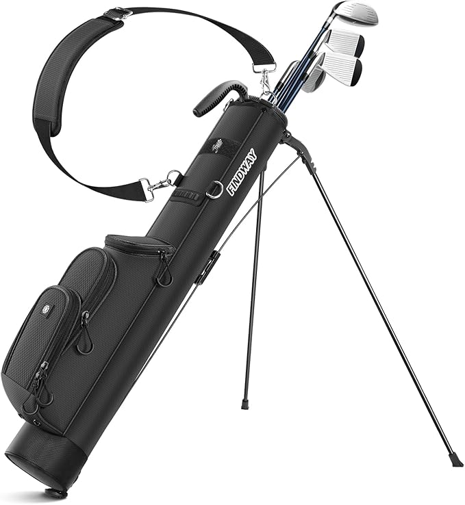 Findway Golf Stand Bag, [Upgraded Generous Space] Small Golf Bag for Driving Range, Par 3 & Executive Courses, Lightweight Sunday Golf Club Carry Bag with 3 Pockets