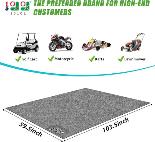 10L0L Golf Cart Garage Mat,Durable, Waterproof, Oil-Resistant,Anti-Slip Universal Parking Mats for Yamaha Club Car EZGO Golf Cart/Motorcycle/ATV/UTV,Size 106" x 59"