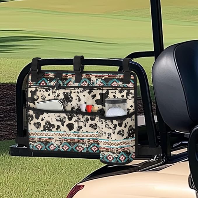 Golf Cart Rear Seat Organizer Storage Bag Large Capacity Golf Cart Accessory for Club Car, Wheelchair and Walker