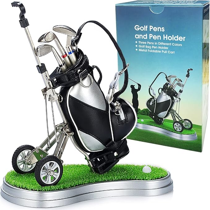 Gifts for Men, Golf Pen Holder Desk Accessories for Men Women Golfers, Birthday Graduation Gifts for Him Her, Dad Gifts for Dad Husband from Daughter Son Wife, Funny Home Office Decor Gadgets for Boss