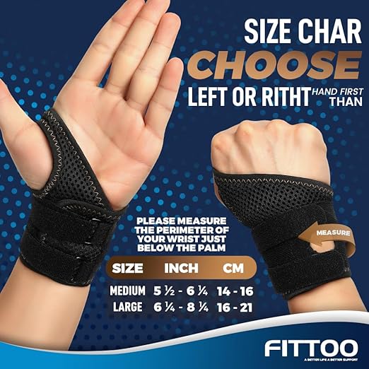FITTOO Wrist Brace for TFCC Tears, Real Copper Infused TFCC Wrist Brace with Ring Pad for TFCC Tears, Ulnar Sided Wrist Pain, DRUJ Instability, Universal Size for Men & Women Left-M
