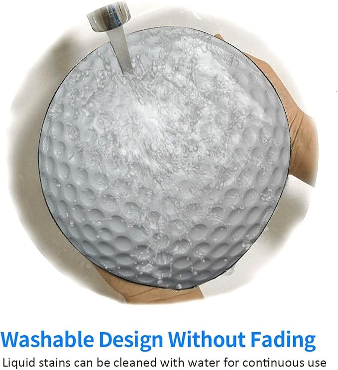 Golf Ball Texture Round Mouse Pad, Small Gaming Mousepad with Stitched Edge, Non-Slip Rubber Base Mouse Mat Office Desk Accessories for Laptop Computer Decor 7.9 X 7.9 Inch
