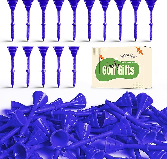 FINGER TEN Unbreakable Golf Tees Plastic 3 1/4 inch Value 50/100 Pack, Low Friction & Low Ball Spin Long Tees to Improve Distance & Accuracy, Durable Tees with Assorted Colors to Practice
