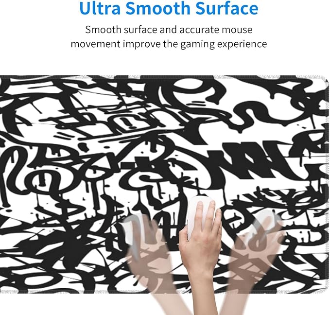 Graffiti Mouse Pad, Large Big Gaming Mouse Pad Desk Pad, Mousepad with Non-Slip Rubber Base, Extended XXL Mouse Mat for Computer Laptop Office Accessories