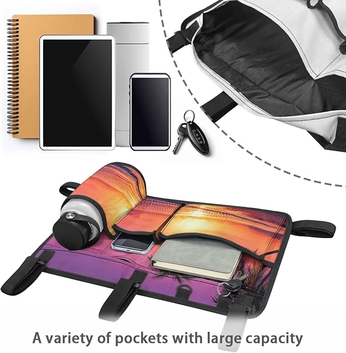 Fashion Golf Cart Rear Seat Organizer Lightweight Storage Bag Accessories for Club Car, Wheelchair and Walker