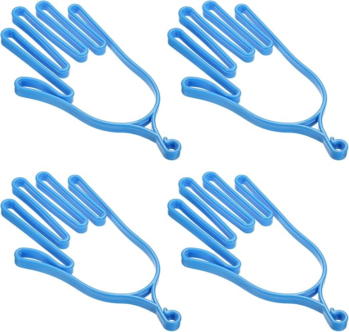 PATIKIL Golf Gloves Stretcher, 4 Pack Plastic Keeper Support Rack Holder Dryer Hanger Frame for Sports Gloves Maintenance, Blue