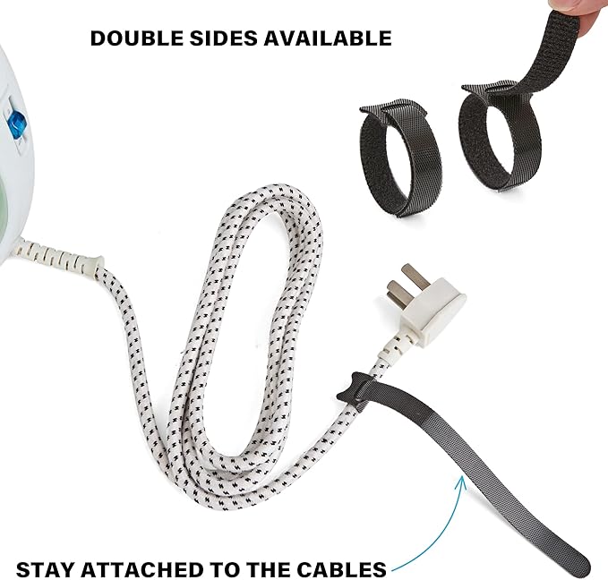 130 PCS Reusable Cable Ties with Hook and Loop, Multi-purpose Adjustable 8 Inch Cable Management Wire Ties Cable Straps for Organizing Home, Office and Data Centers (Multicolored)