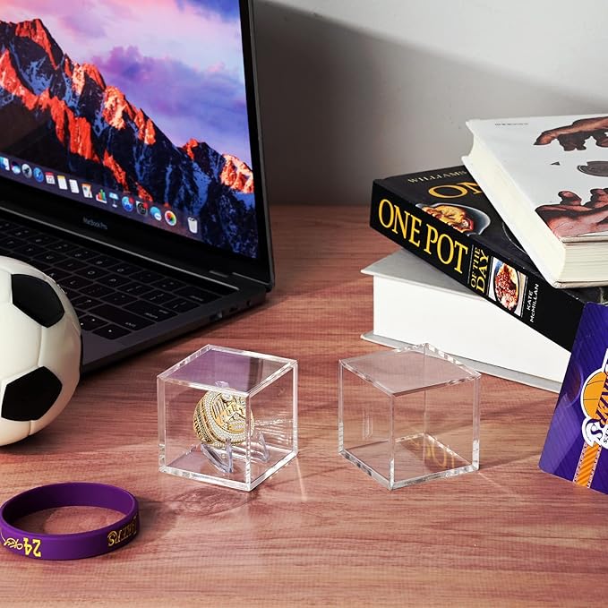 Championship Ring Display Case,Acrylic Display Box and Holder for Super Bowl Rings, Championship Rings, and Baseball Rings,for Collectors and Enthusiasts,6pcs