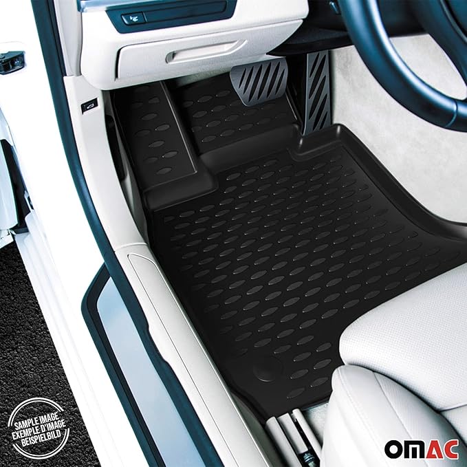 OMAC Floor Mats for VW Golf Mk6 2007-2014 Car Mats All Weather 3D Custom Fit Rubber Mat Waterproof Odorless TPE Floor Liners Laser Measured Non-Slip (Black)