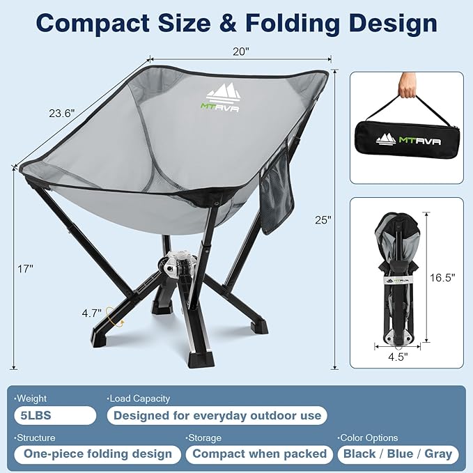 Camping Chair for Outdoor Use — Stable Folding Design, Reliable Support, Anti-Slip Feet, Portable Chair for Camping, Fishing & Beach