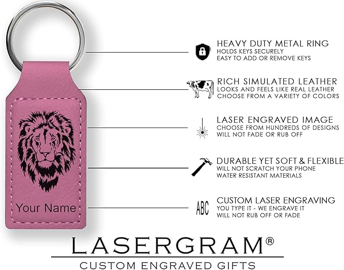 LaserGram Rectangle Keychain, Disc Golf, Personalized Engraving Included