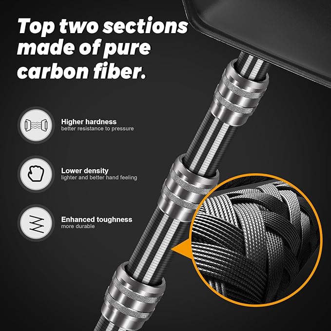 Carbon Fiber Golf Travel Bag Support Pole - Anti-Extrusion Cover and Lightweight Travel Golf Bag Support Rod, Stiff Arm for Golf Travel Bag