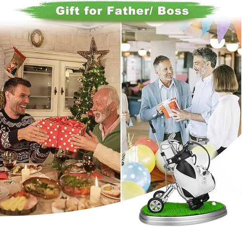 10L0L Golf Pen Holder 3 Club Pens Golf Cart, Mini Office Desk Decor, Funny Gifts for Men, Dad, Boss - Stocking Stuffers for Golfers on Birthday, Christmas, Fathers Day