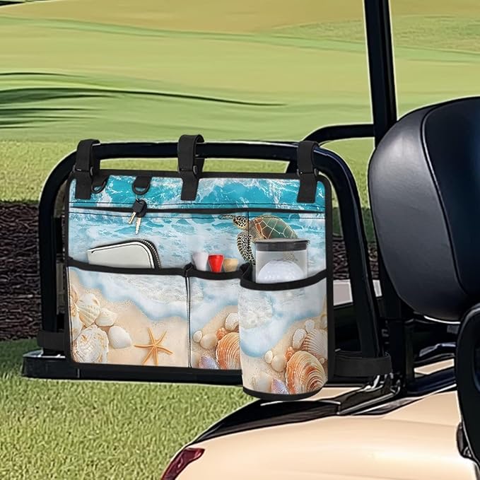 Fashion Golf Cart Rear Seat Organizer Lightweight Storage Bag Accessories for Club Car, Wheelchair and Walker