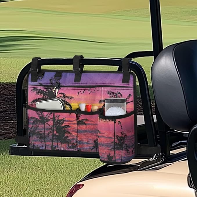 Fashion Golf Cart Rear Seat Organizer Lightweight Storage Bag Accessories for Club Car, Wheelchair and Walker
