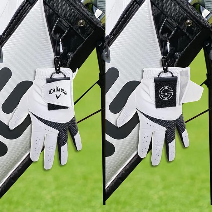 Golf Glove Holder 2Pc- Both Sides Loop Grabber Keeper- Golf Gifts-Easy to Carry Gloves