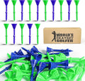 FINGER TEN Unbreakable Golf Tees Plastic 3 1/4 inch Value 50/100 Pack, Low Friction & Low Ball Spin Long Tees to Improve Distance & Accuracy, Durable Tees with Assorted Colors to Practice
