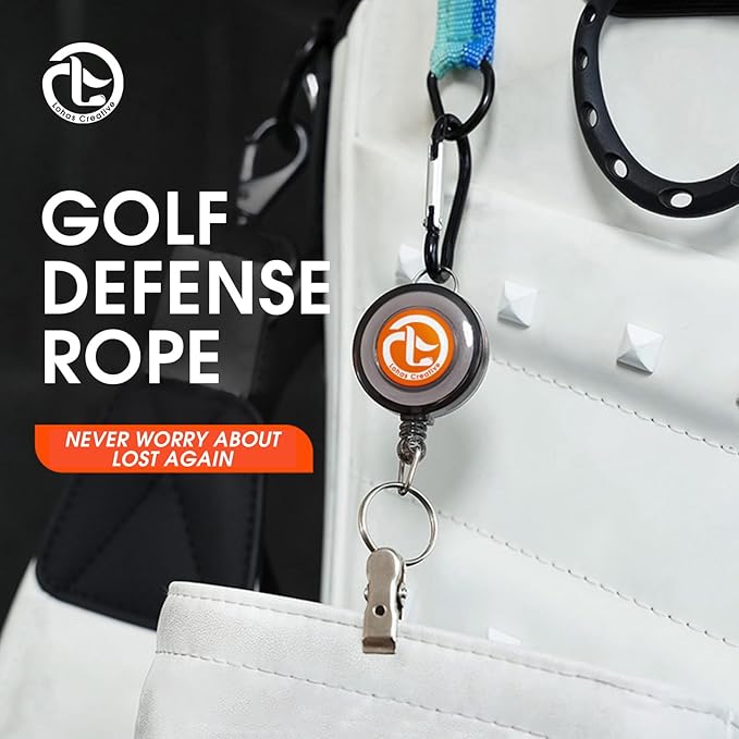 Golf Badge Reel Holder Retractable Cord Badge Holder Golf Gloves Clip Heavy Duty Telescopic Rope for Climbing,4pcs