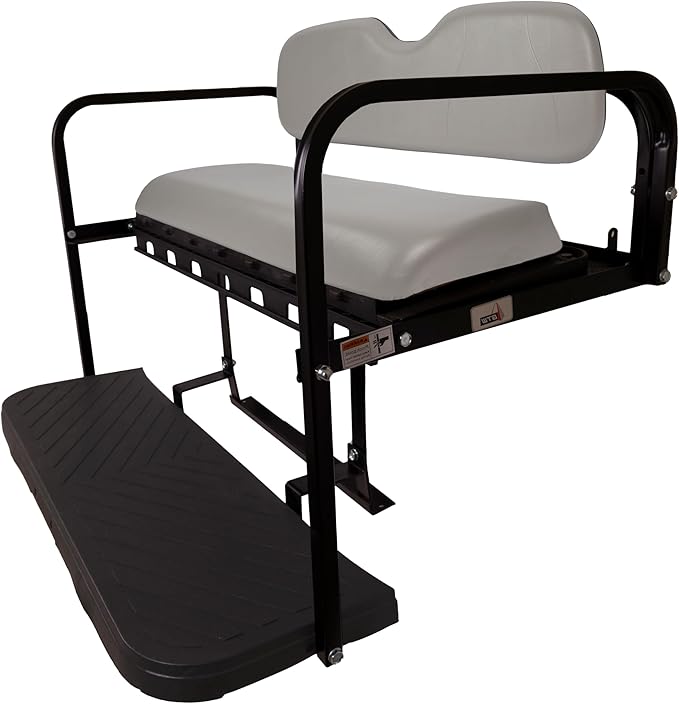 GTW MACH3 Golf Cart Rear Seat Kit Compatible with Club Car Precedent, Tempo, Onward Golf Carts | Fits 2004-Up Models | Steel Frame with Dove Gray Cushions
