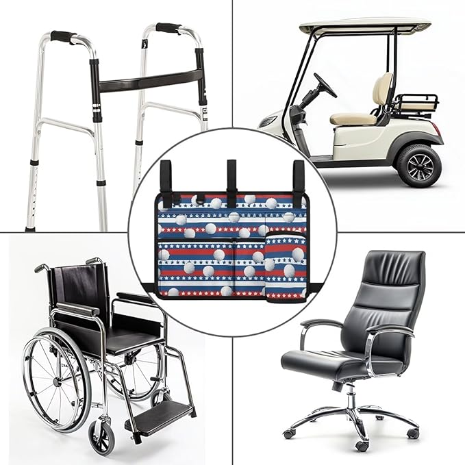 Fashion Golf Cart Rear Seat Organizer Lightweight Storage Bag Accessories for Club Car, Wheelchair and Walker