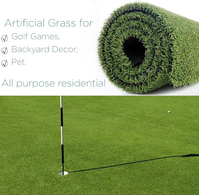 Petgrow Pro Putting Green Golf Artificial Grass Turf 3FTX8FT， Indoor Outdoor Golf Training Mat, Synthetic Fake Grass for Baseball Football Gym Sports