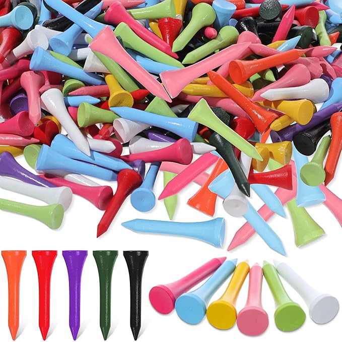 Mudder 600 Pack Golf Tees Bulk Wooden Golf Tees Multicolor Wood for Men Balls Accessories