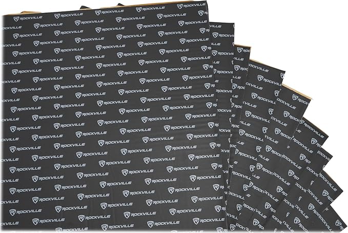 Rockville RockMat Pro 50 (50 Sq Ft) 3-in-1 Car Sound Deadener Mat – Foam/Rubber/Aluminum Layered Soundproofing Material for Car Audio & Vibration Dampening, Reduces Road Noise