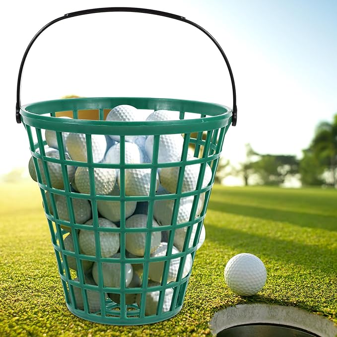 Stainless Steel Golf Ball Organizer Basket with Lid – Vintage Practice Range Storage & Beer Pong Bucket (Rust-Proof, Heavy-Duty for Indoor/Outdoor Use)