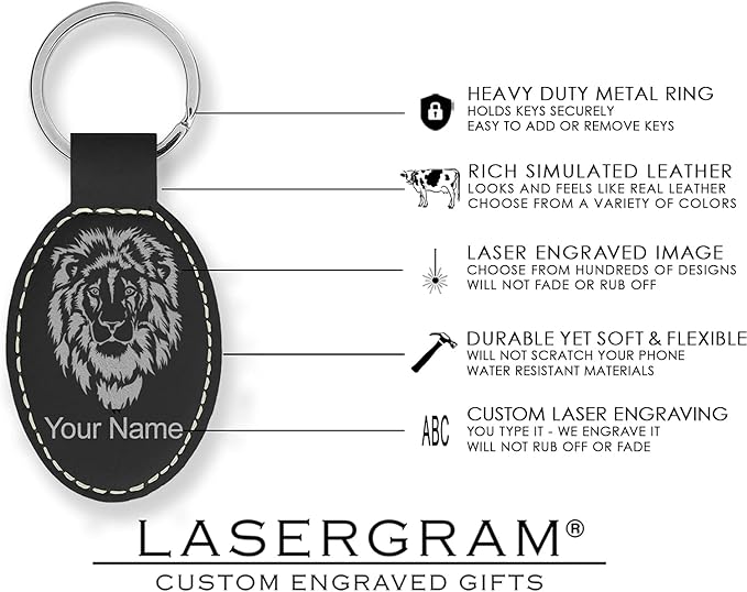 LaserGram Oval Keychain, Off Road Racer, Personalized Engraving Included (Black with Silver)