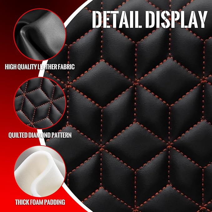 Golf Cart Seat Covers Front and Rear for EZGO TXT 1994-2013 Standard Seat Cushion, EZGO Vinyl Leather Seat Cover Set Replacement Accessories, No Staples, Black(4 PCS)
