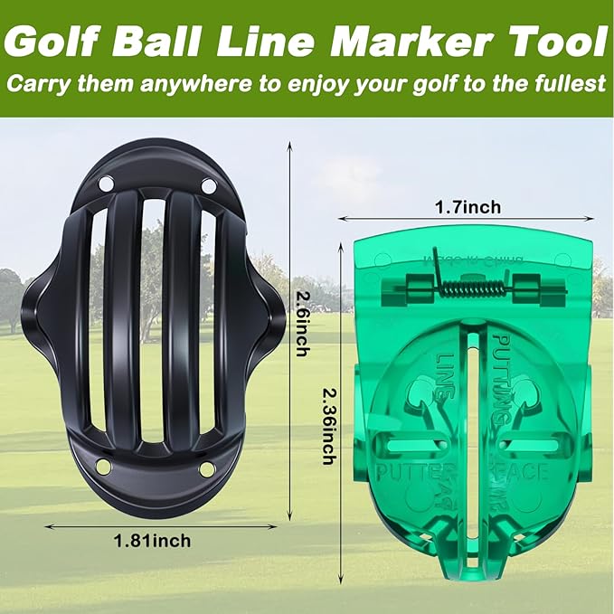 Outus 2 Pack Golf Ball Line Marker Tool Marking Putting Alignment Tool Impact Ball Liner Drawing Marker for Men and Women