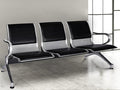 Kinfant Waiting Room Chair Bench - Guest Reception Chairs for Airport Hospital Bank Salon Barber Hall Room Conference (3-seat, Black-Mesh+PU)