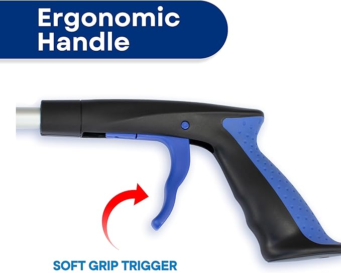 RMS 34 Inch Extra Long Reacher Grabber - Foldable Gripper and Reaching Tool with Rotating Jaw