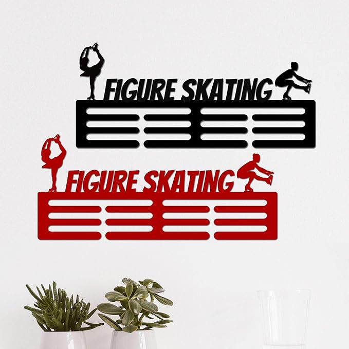 Figure Skating Achievement Hanger Custom Figure Skating Achievement Holder with Name, 12 Rungs for Achievements & Ribbons Skate Achievement Display Award Display