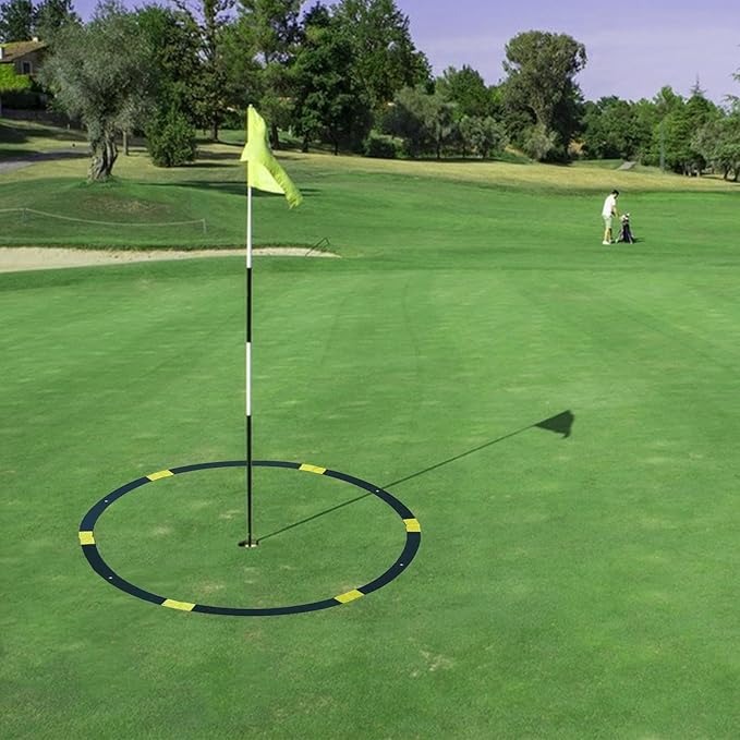 Golf Hole Target Rings - Chipping Aid Circles, Practice Alignment Tools | Foldable Putting Zone Markers, Lightweight Swing Training Equipment, Target Kit with Scenario for Backyard Lawn, Indoor Green