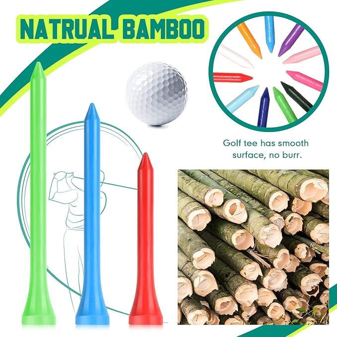 Mudder 600 Pack Golf Tees Bulk Wooden Golf Tees Multicolor Wood for Men Balls Accessories