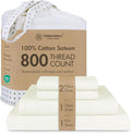 Threadmill Luxury 800 Thread Count Full Size 100% Cotton Sheets - Ivory Sateen Weave Bed-Sheets, Better Than Egyptian Cotton, 4 Pc Solid Bed Set, Fits 16" Deep Pocket