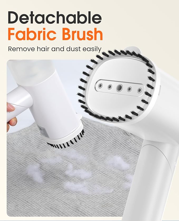 Handheld Steamer for Clothes, 1200W Foldable Travel Steamer, 20 Sec Preheat Garments Wrinkle Remover, 120V Portable Hand Iron with 150ml Water Tank, Clothes Steamer for Home Travel-White