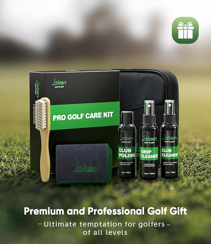 Pro Golf Care Kit System Includes Golf Grip Cleaner Club Cleaner Club Polish Club Brush Golf Towel, Essentials Golf Accessories for Men Cool Golf Gifts for Men