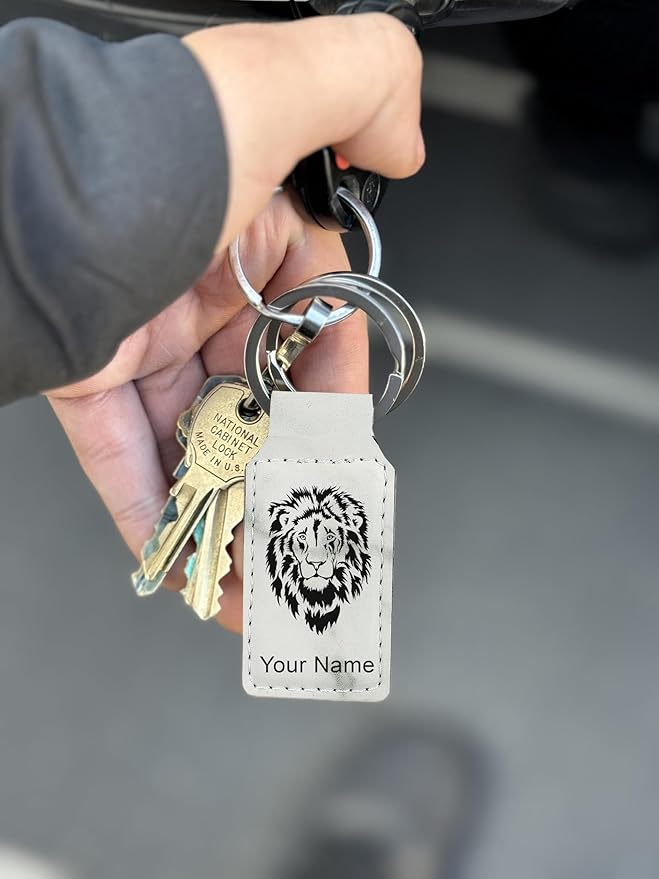 LaserGram Rectangle Keychain, Disc Golf, Personalized Engraving Included
