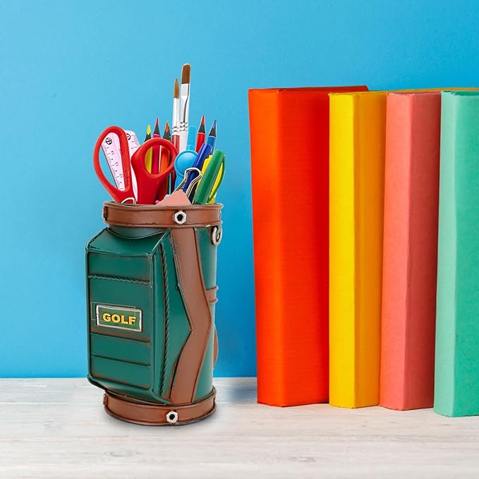 Roykaw Golf Pen Holder for Men Women, Office Present, and Golf Office Decor for Men, Golf Ideas, Small Golf Present
