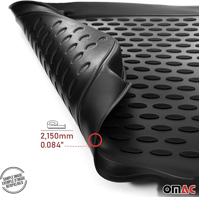 OMAC Floor Mats for VW Golf Alltrack Mk7 2017-2019 Car Mats All Weather 3D Custom Fit Rubber Mat Waterproof Odorless TPE Floor Liners Laser Measured Non-Slip (Black)
