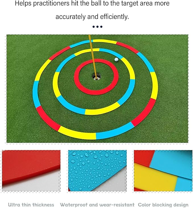 Golf Putting Target Circle, Chipping Rings Green Practice Portable Trainer for All Weather Conditions