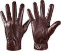 Winter Leather Gloves for Men,Touchscreen Snow Driving Gloves with Cashmere Lining for Motorcycle Driving Riding…