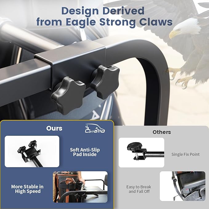 Golf Cart Bag Holder Bracket Upgraded Metal Attachment for 2+2 Rear Seat with 1 Inch Square Rail Golf Cart, No Drilling Required Golf Bag Rack for EZGO Club Car Yamaha Included All Hardware