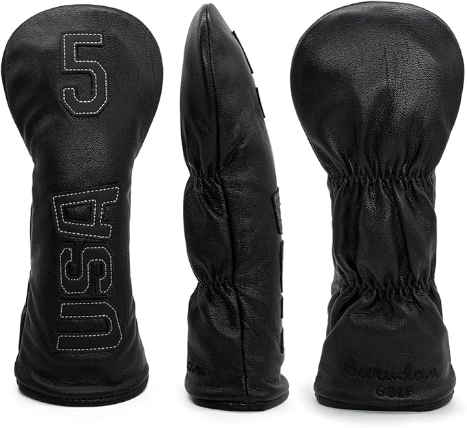 Black with White Siitching USA Golf Headcover 5 Wood Head Cover Headcover Fits for All Brand (1pc for 5-Wood)