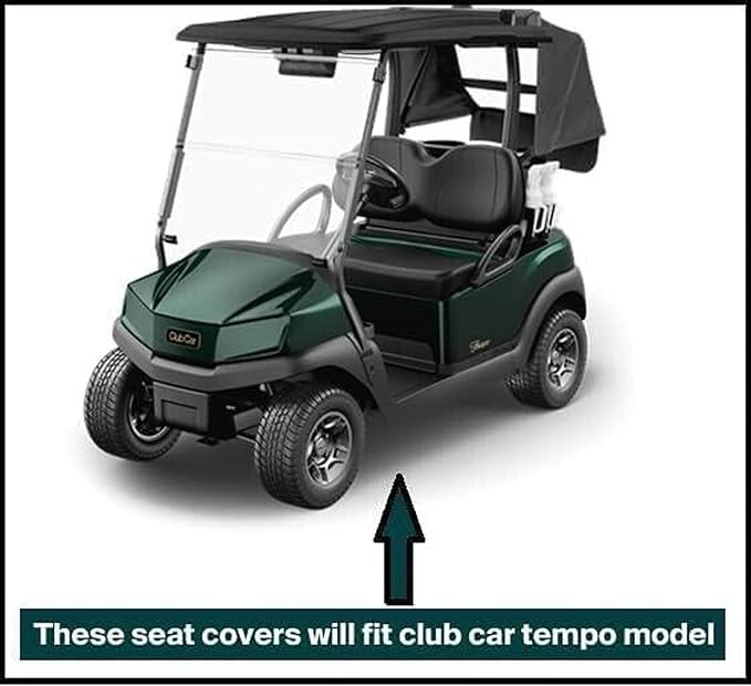 Huskey Parts Company Luxury Golf Cart Seat Cover Charcoal Gray for Club Car Precedent 04+, Tempo 17+