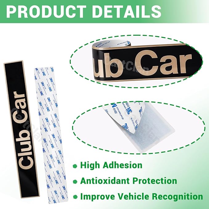 Golf Cart Replacement Name Plate, Suitable for Club Car DS & Carryall Golf Cart, Stricker Replace OEM#: 1014198