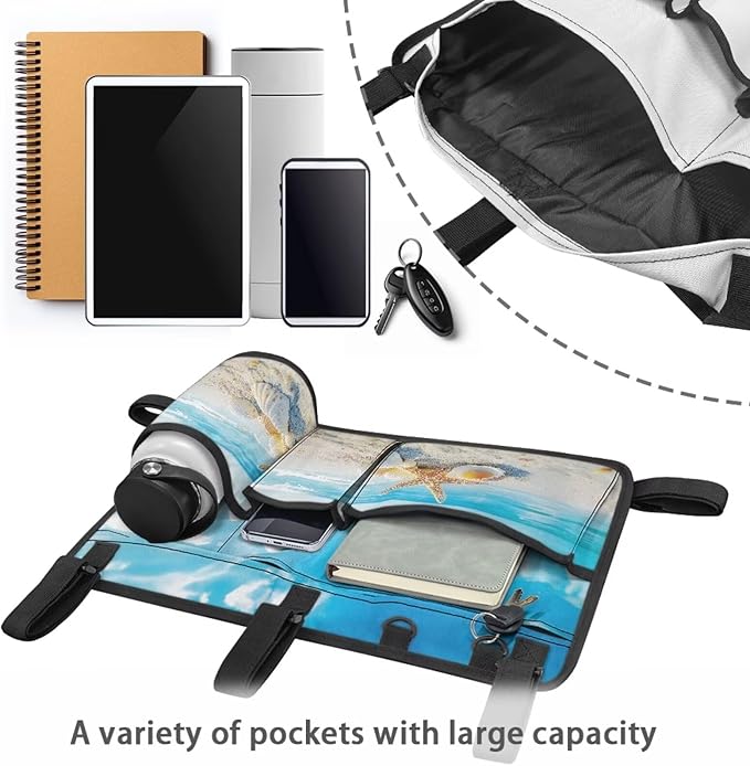 Fashion Golf Cart Rear Seat Organizer Lightweight Storage Bag Accessories for Club Car, Wheelchair and Walker